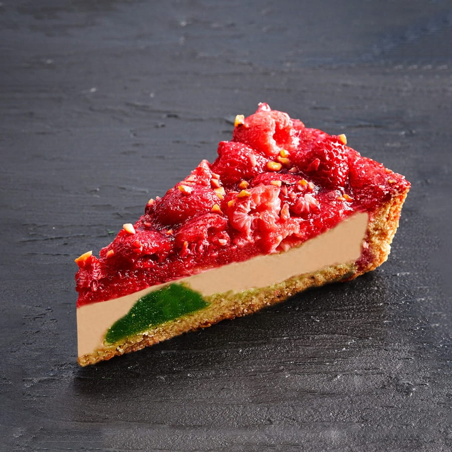 Чизкейк малина-фисташка