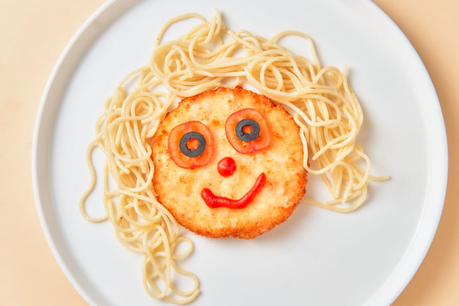 Куриная котлета со спагетти