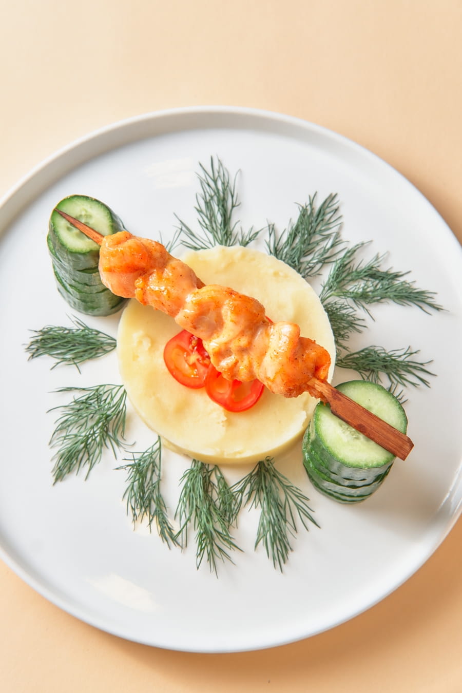 Куриный шашлычок с картофельным пюре