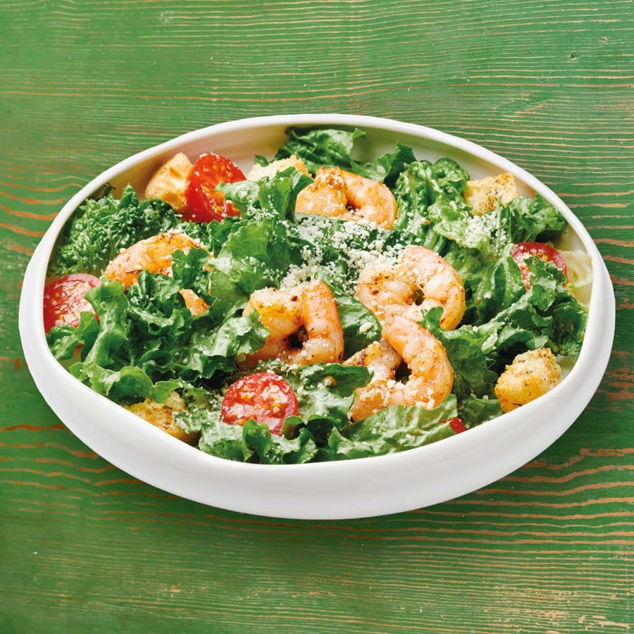 Салат Цезарь с креветками