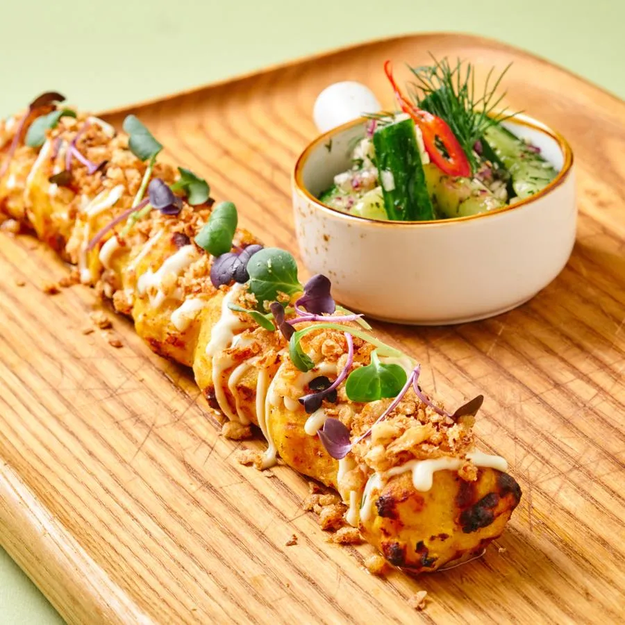 Картофельный люля  с маринованными огурчиками